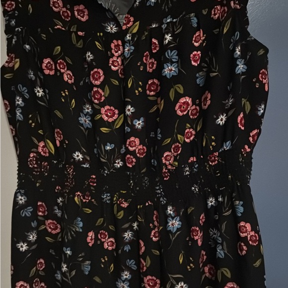 Floral Black Dress with Pink and Blue Flowers - Picture 5 of 6